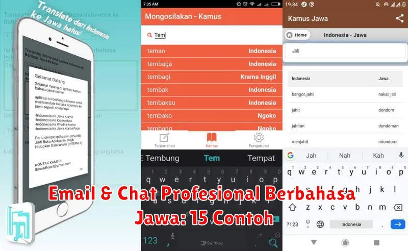 Email & Chat Profesional Berbahasa Jawa: 15 Contoh