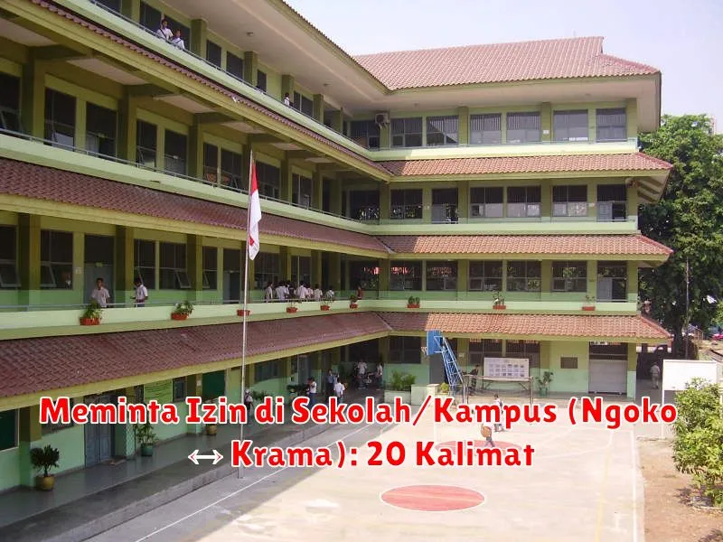 Meminta Izin di Sekolah/Kampus (Ngoko ↔ Krama): 20 Kalimat
