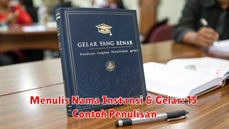 Menulis Nama Instansi & Gelar: 15 Contoh Penulisan