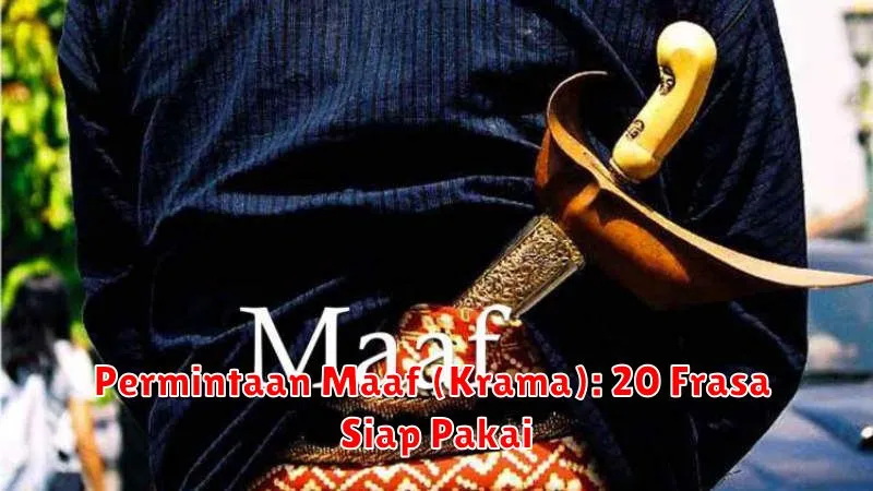 Permintaan Maaf (Krama): 20 Frasa Siap Pakai