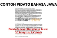 Pidato Singkat Berbahasa Jawa: 10 Template & Contoh