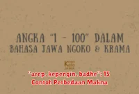 "arep, kepengin, badhe": 15 Contoh Perbedaan Makna